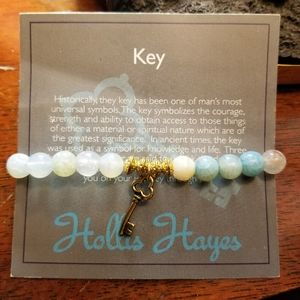NWT Hollis Hayes Key bracelet blue gold stone